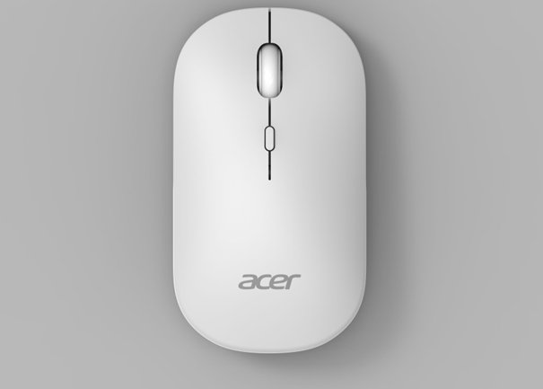 ACER bezdrátová myš s duálním režimem (2.4 GHz a Bluetooth 5.2), 4 tlačítka, AMR130, bílá