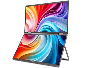 Acer LCD PD163QTbmiuux DUAL SCREEN 15,6" IPS LED Touch, 1920x1080, 1xHDMI + 2xType-C + Audio Out, repro 2Wx2, VESA 75x75 přenosný