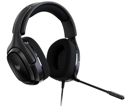 Acer Predator Galea 365 - herní sluchátka přes uši s 3,5mm konektorem nebo USB portem na ovladacím panelu; 7.1 surround