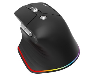 Acer Smart Fit Vertical Mouse - Black, Wireless RF 2.4GHz + BT (2x) + USB, vertikální (pro praváky), citlivost 8000 DPI