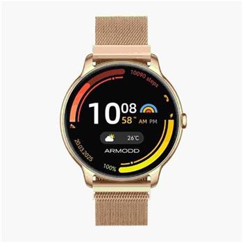 ARMODD Slim zlatá s kovovým řemínkem + silikonový řemínek