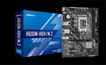 ASROCK H610M-HDV/M.2 (intel 1700, 2xDDR4 3200MHz, 4xSATA3, 1x M.2, HDMI+DPort +VGA, 1xGLAN, mATX)