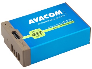 AVACOM Náhradní baterie Canon LP-E17 vstup USB-C Li-Ion 7.4V 950mAh 7Wh