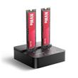 AXAGON ADSA-M2C22L, USB-C 20Gbps dokovací stanice pro 2× M.2 NVMe SSD s funkcí klonování