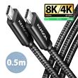 AXAGON BUCM4X-CM05AB NewGEN+ kabel USB-C <-> USB-C, 0.5m, USB4 Gen 3×2, PD 240W 5A, 8K HD, ALU, oplet, černý
