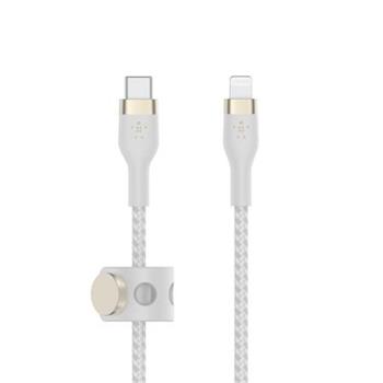 Belkin BOOST CHARGE™ Lightning/USB-C kabel, 3m, bílý - odolný PRO Flex