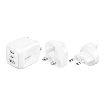 Belkin BOOST CHARGE™ PRO 70W 3-portová USB-C Power Delivery GaN PPS nástěnná nabíječka, bílá