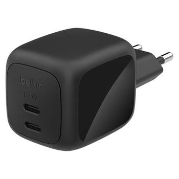 Belkin BOOST CHARGE™ PRO Duální 67W USB-C Power Delivery GaN PPS nástěnná nabíječka, černá