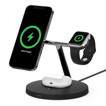 Belkin BOOST CHARGE™ PRO Qi2 3v1 Bezdrátové nabíjení pro iPhone/Apple Watch/AirPods, černá