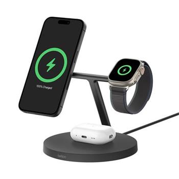 Belkin BOOST CHARGE™ PRO Qi2 3v1 Bezdrátové nabíjení pro iPhone/Apple Watch/AirPods, černá