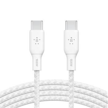 Belkin BOOST CHARGE™ USB-C/USB-C kabel 100W, 2m, bílý - odolný