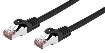C-TECH Kabel patchcord Cat6, FTP, černý, 1m