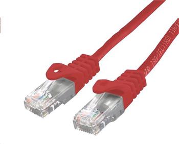 C-TECH Kabel patchcord Cat6, UTP, červený, 0,25m