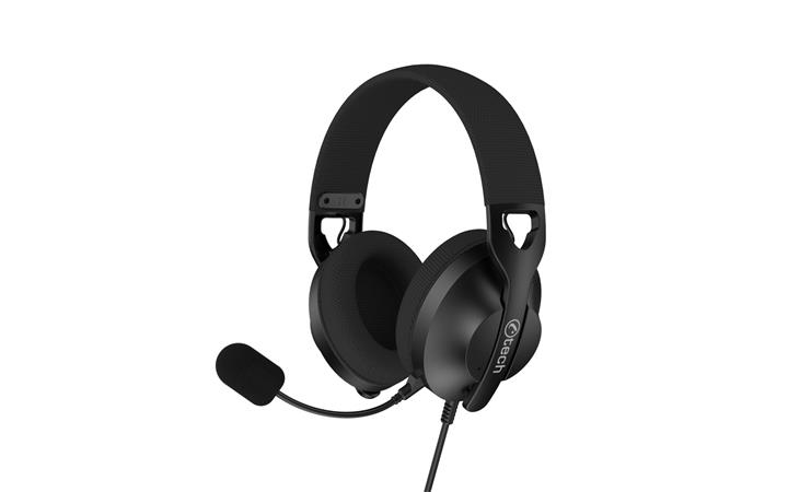 C-TECH sluchátka s mikrofonem Nemesis V3 (GHS-19), 4pin 3,5mm jack + redukce na 2x jack, náhlavní, černá