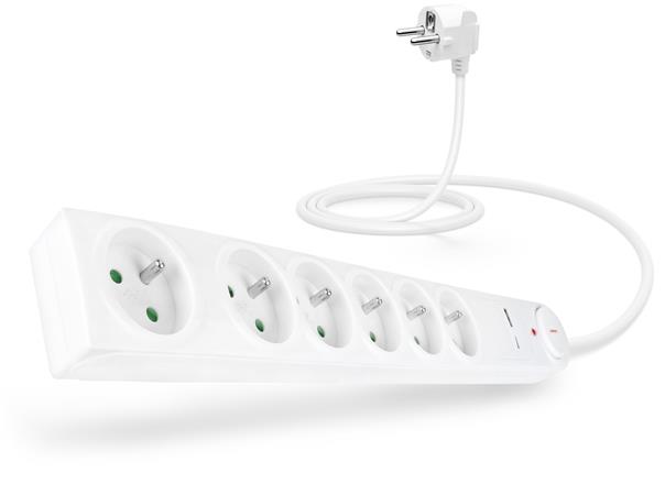 CONNECT IT prodlužovací kabel s přepěťovou ochranou ,6 zásuvek, 1,5 m (bíla)