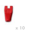 DATACOM Návlek pro plug RJ45 s výřezem červený (10ks)