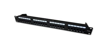 DATACOM Patch panel 19" UTP 24 port CAT5E DUAL 1U BK (4x6p) VL