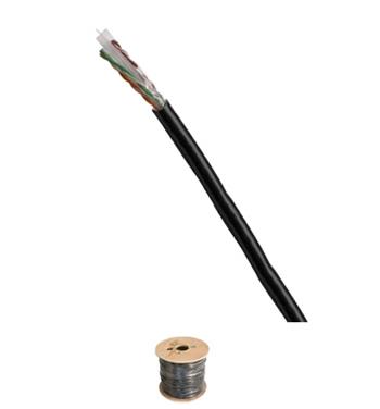 DATACOM UTP drát CAT6 PE,Fca 500m cívka černý OUTDOOR