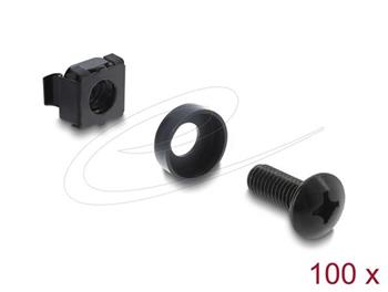 Delock 10” a 19” Racková montážní sada 100 kusů černá