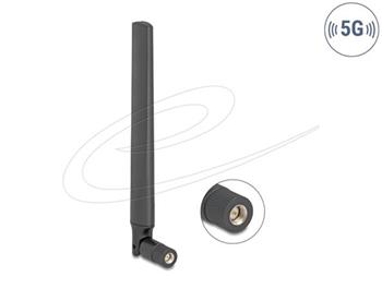 Delock 5G 3,4 - 5,0 GHz anténa SMA samec 4,7 dBi všesměrová s nakloněným kloubem černá