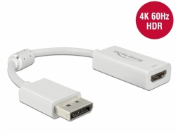 Delock Adaptér DisplayPort 1.4 na HDMI 4K 60 Hz s funkcí HDR pasivní bílý