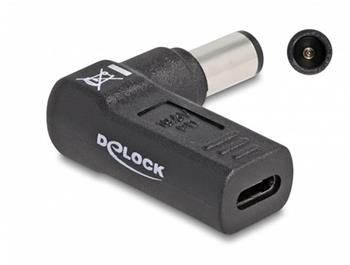 Delock Adaptér na kabel na nabíjení laptopu, ze zásuvky USB Type-C™ na zástrčku HP 7,4 x 5,0 mm, úhlový 90°