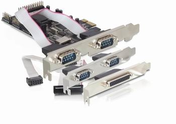 Delock adaptér PCI Express x1 4x sériový port + 1x parallelní