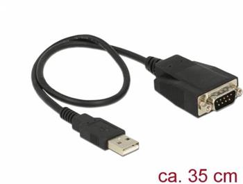 Delock Adaptér USB 2.0 Typ-A samec > 1 x Serial RS-232 DB9 samec se šrouby a maticemi ESD ochrana