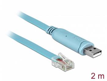 Delock Adaptér USB 2.0 Typ-A samec > 1 x Serial RS-232 RJ45 samec 2,0 m modrý