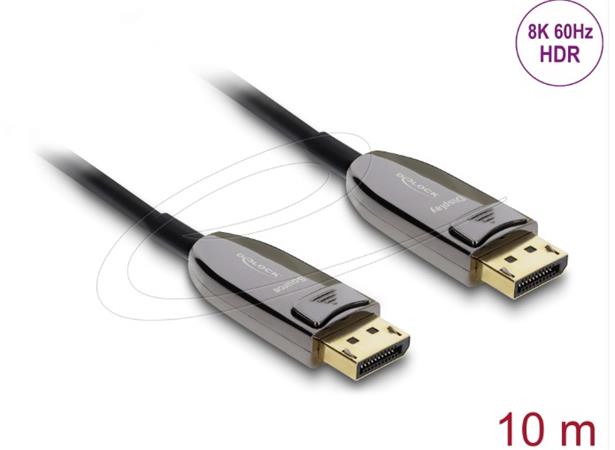 Delock Aktivní optický kabel DisplayPort 2.1 8K 60 Hz 40 Gbps 10 m