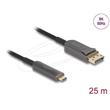 Delock Aktivní optický kabel USB Type-C™ na DisplayPort 8K, 60 Hz, 40 Gbps, 25 m, černý