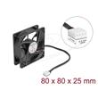 Delock Axiální ventilátor: 12 V DC, 80 x 80 x 25 mm, černý