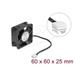 Delock Axiální ventilátor: 24 V DC, 60 x 60 x 25 mm, černý