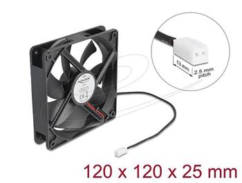 Delock Axiální ventilátor: 5 V DC, 120 x 120 x 25 mm, černý