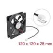 Delock Axiální ventilátor: 5 V DC, 120 x 120 x 25 mm, černý