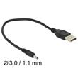 Delock Cable USB Type-A Plug Power > DC 3.0 x 1.1 mm male 27 cm