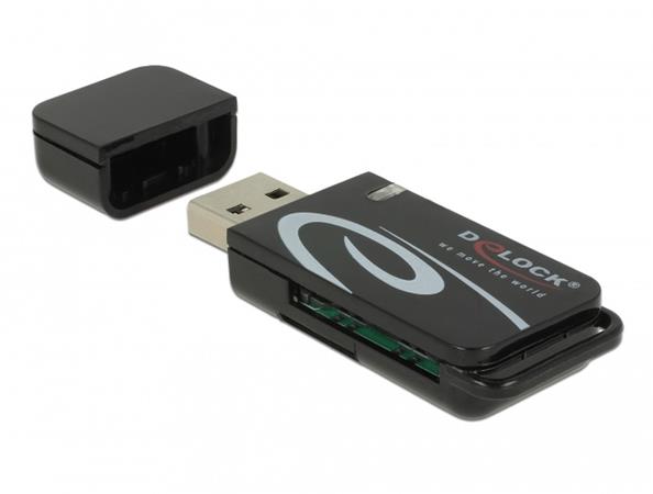 Delock Čtečka karet Mini USB 2.0 a se sloty pro karty SD a Micro SD