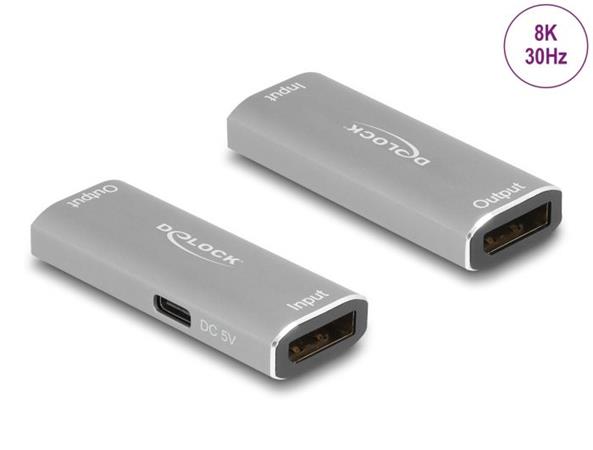 Delock DisplayPort 1.4 Repeater 8K 30 Hz 20 m