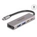 Delock Dvouportový rozbočovač sítě USB 5 Gbps se dvěma porty USB Type-C™, se dvěma porty Typu-A a s konektorem USB Type-C™