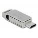 Delock Flash disk USB 3.2 Gen 1, USB-C™ + Typ-A, 16 GB - kovový kryt