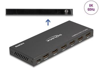 Delock HDMI Switch 5 x vstupní porty HDMI na 1 x výstupní port HDMI, 8K 60 Hz