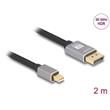 Delock Kabel mini DisplayPort na DisplayPort 8K 60 Hz 2 m šedá kovová bez západky