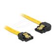 Delock Kabel SATA, 6 Gb/s, přímý na pravoúhlý doleva, 30 cm, žlutý