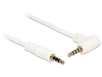 Delock kabel Stereo Jack 3.5 mm 4 pin samec > samec úhlový 0.5 m bílý