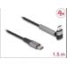 Delock Kabel USB 2.0 ze zástrčky USB Type-C™ na zástrčku, pravoúhlý, s funkcí stojanu, PD 3.0, 60 W, 1,5 m