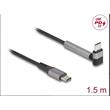 Delock Kabel USB 2.0 ze zástrčky USB Type-C™ na zástrčku, pravoúhlý, s funkcí stojanu, PD 3.0, 60 W, 1,5 m