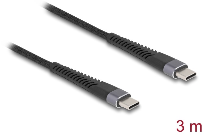 Delock Kabel USB 2.0 ze zástrčky USB Type-C™ na zástrčku, s prodlouženou ochranou proti ohybu, 60 W 3 m