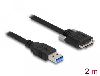 Delock Kabel USB 3.0 Typ-A samec na Typ Micro-B samec se šroubky 2 m