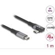 Delock Kabel USB 40 Gbps, pravoúhlý levý / pravý USB PD 3.1 Extended Power Range 240 W 1 m