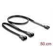 Delock Kabel ventilátoru z 1 čtyřpinové zásuvky PWM na 2 x 4 pinové zástrčky PWM, černý – délka 50 cm, s větví 20 cm